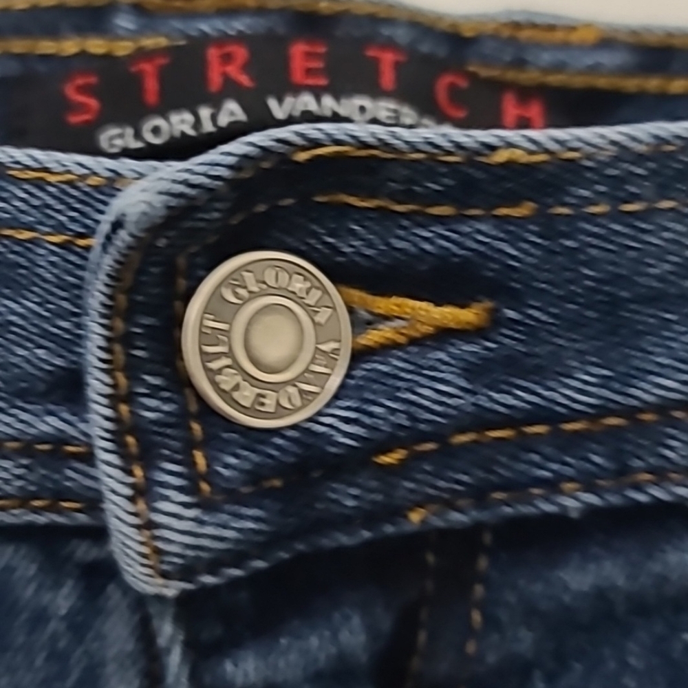 Gloria Vanderbilt VINTAGE Dark Blue Jeans with Gold Stitching, Like NEW! - Picture 6 of 10